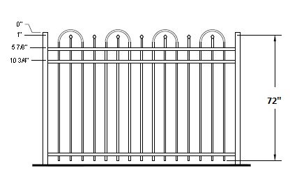 72 Inch Mogadore Residential Aluminum Fence | Fence-Depot