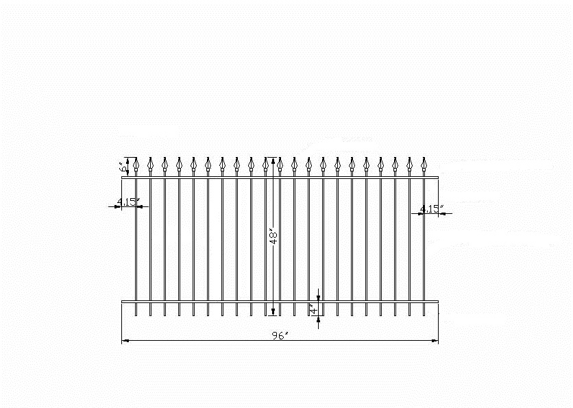 Residential Wrought Iron Fence Panels for back yards.