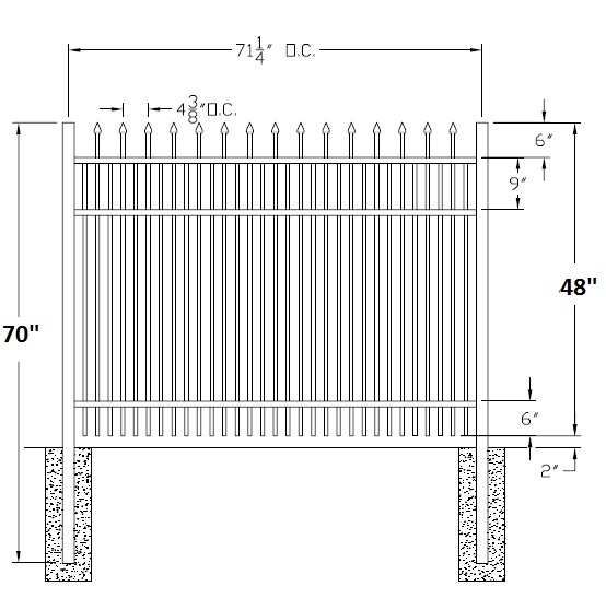 Falcon Residential Wide Aluminum Fence | Fence-Depot