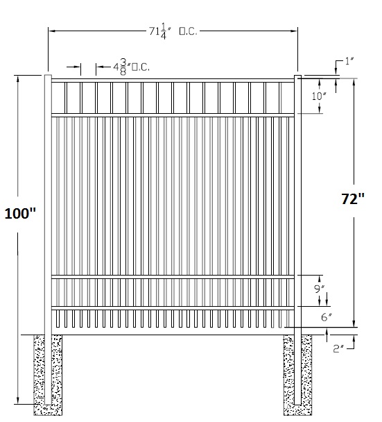Horizon Residential Wide Aluminum Fence | Fence-Depot